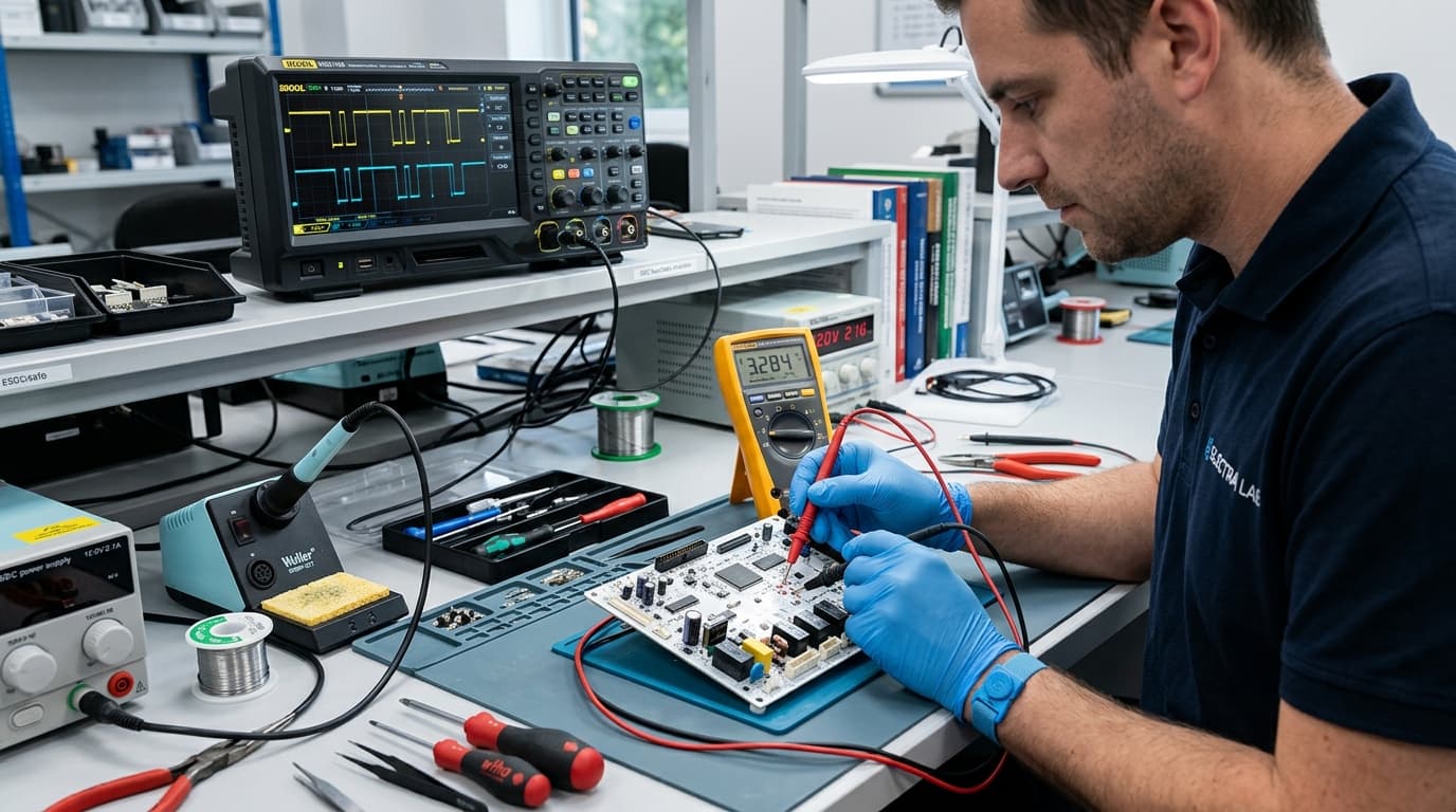 Laboratorio técnico de reparación y diagnóstico de placas electrónicas de electrodomésticos